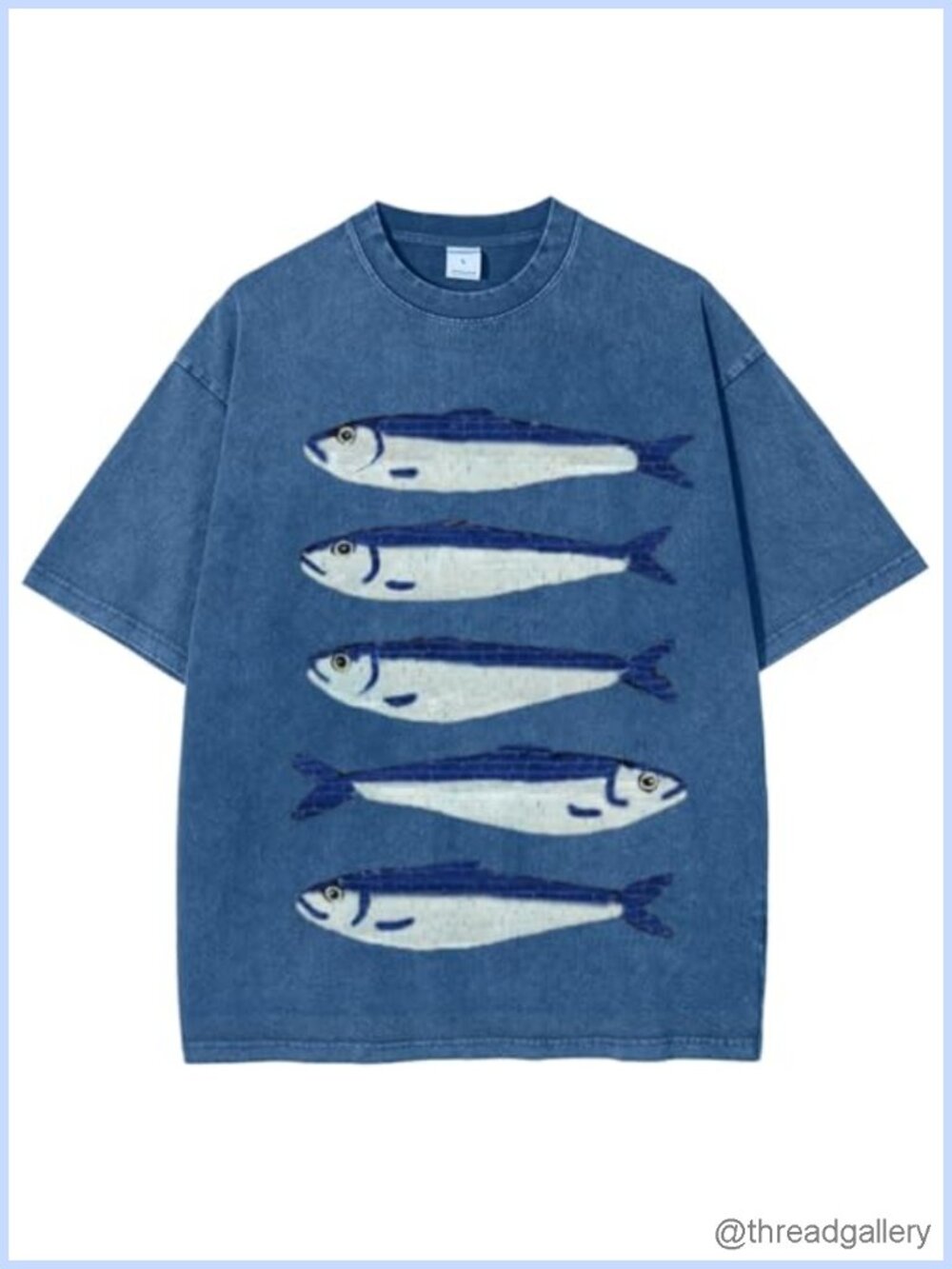 Women Oversized Graphic Tee Fisherman Aesthetic Fish Print Summer T-Shirt
